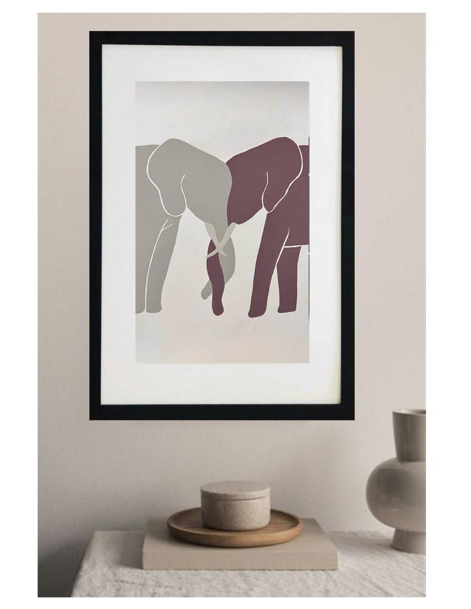 Pintura Elephant Love técnica acrílico Elefantes 3