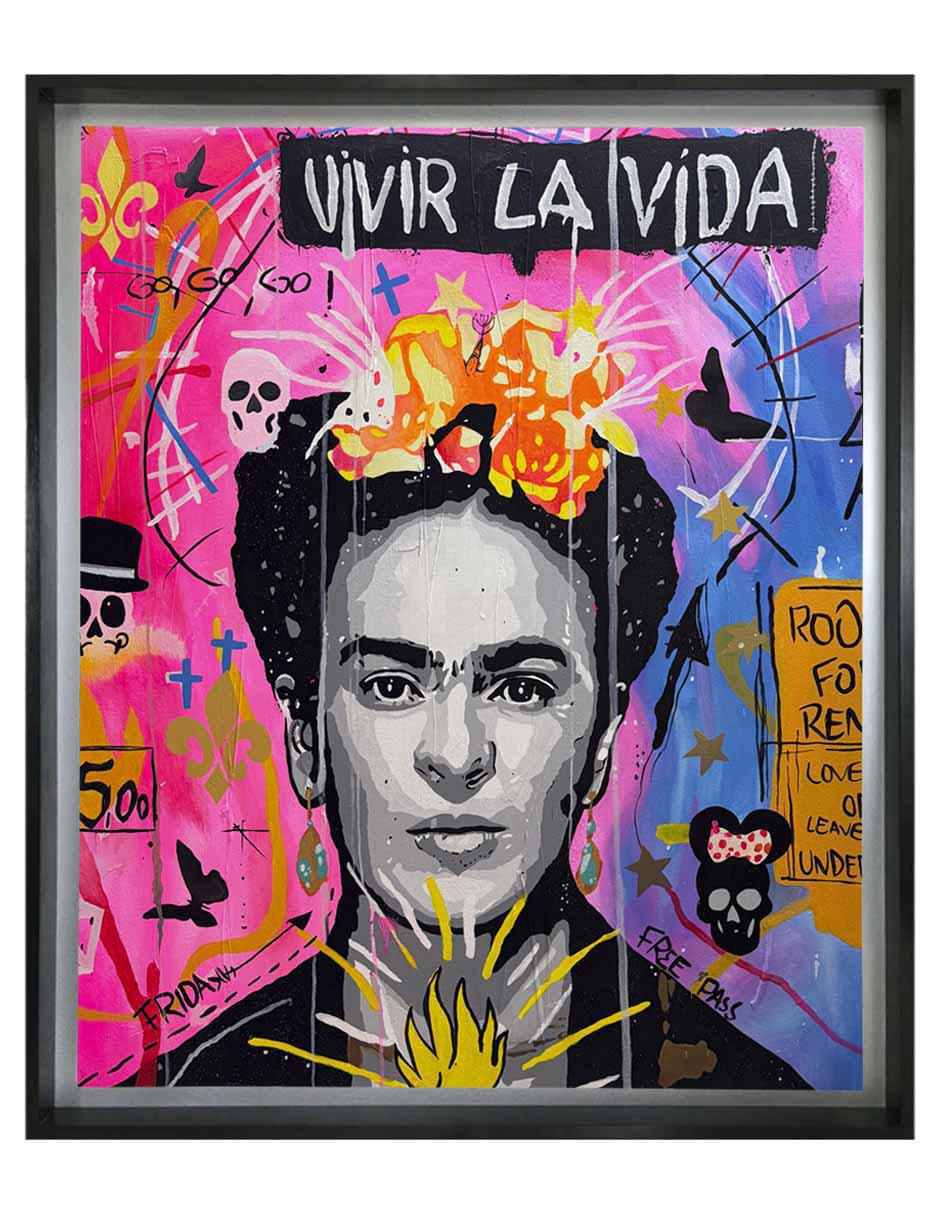 Pintura Vivir La Vida técnica acrílico Milleniart