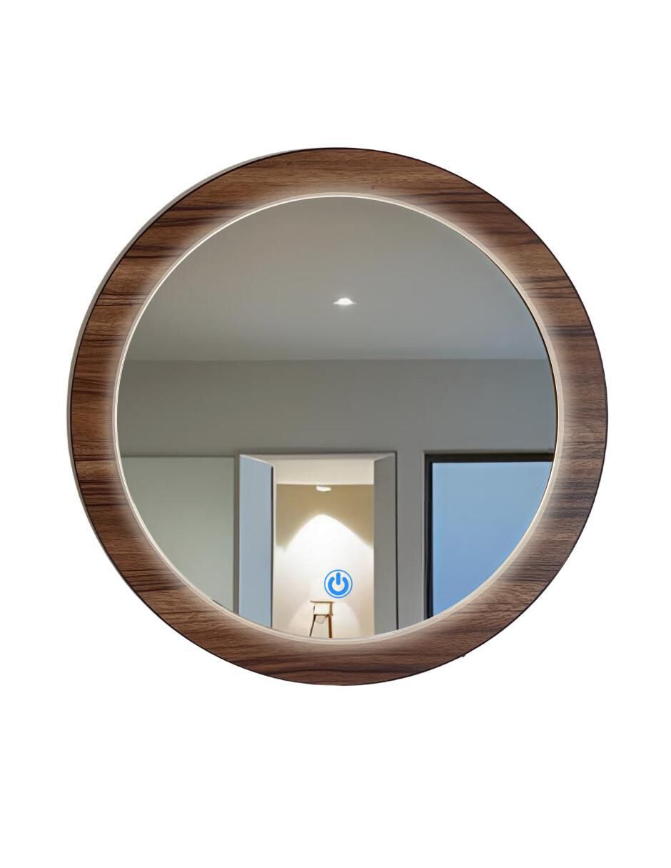Espejo redondo Decorativo de pared con luz led Luminous Oak