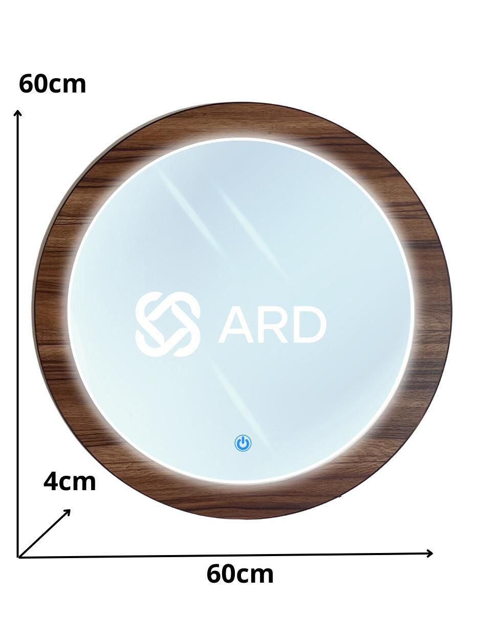 Espejo redondo Decorativo de pared con luz led Luminous Oak 9