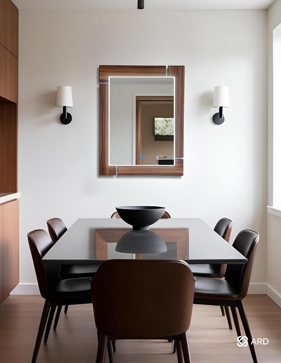 Espejo rectangular Decorativo de pared con luz Led Luminous Oak 3