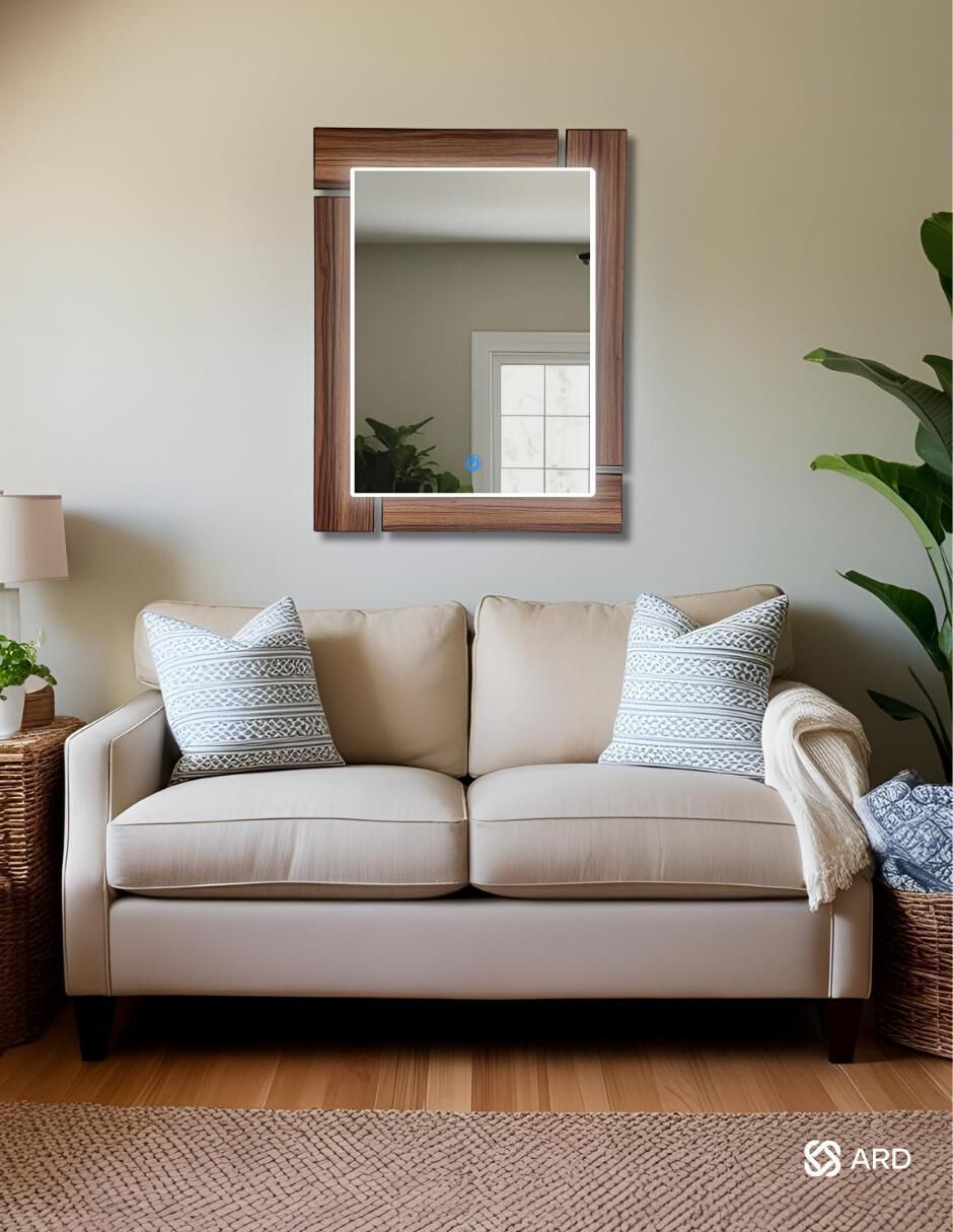 Espejo rectangular Decorativo de pared con luz Led Luminous Oak 5