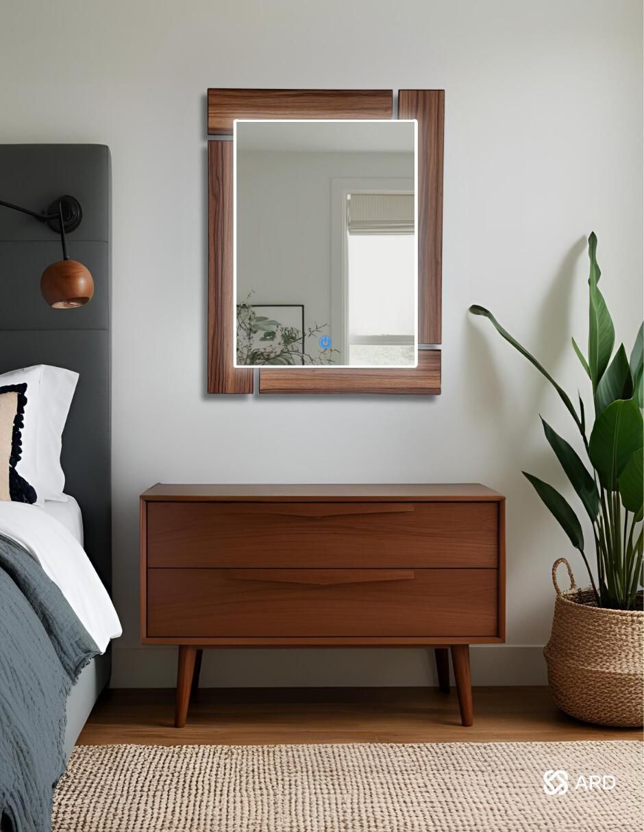Espejo rectangular Decorativo de pared con luz Led Luminous Oak 7