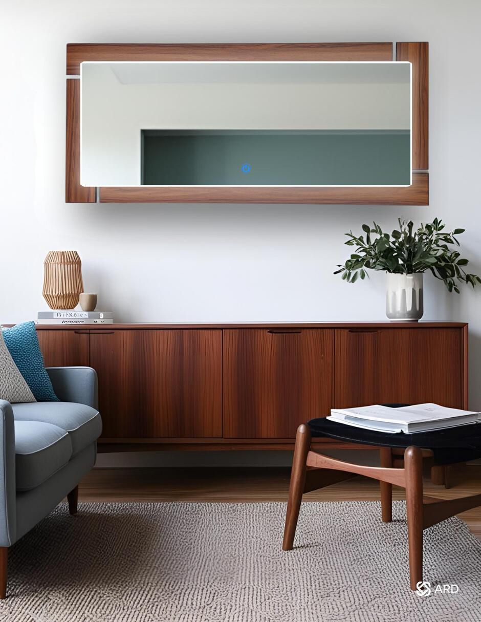 Espejo rectangular Decorativo de pared con luz Led Luminous Oak 2