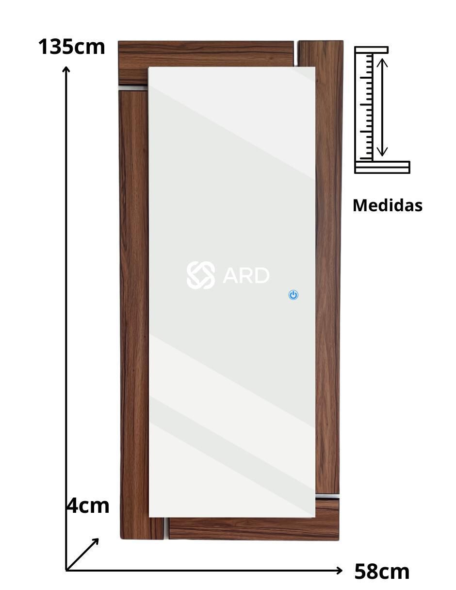 Espejo rectangular Decorativo de pared con luz Led Luminous Oak 16