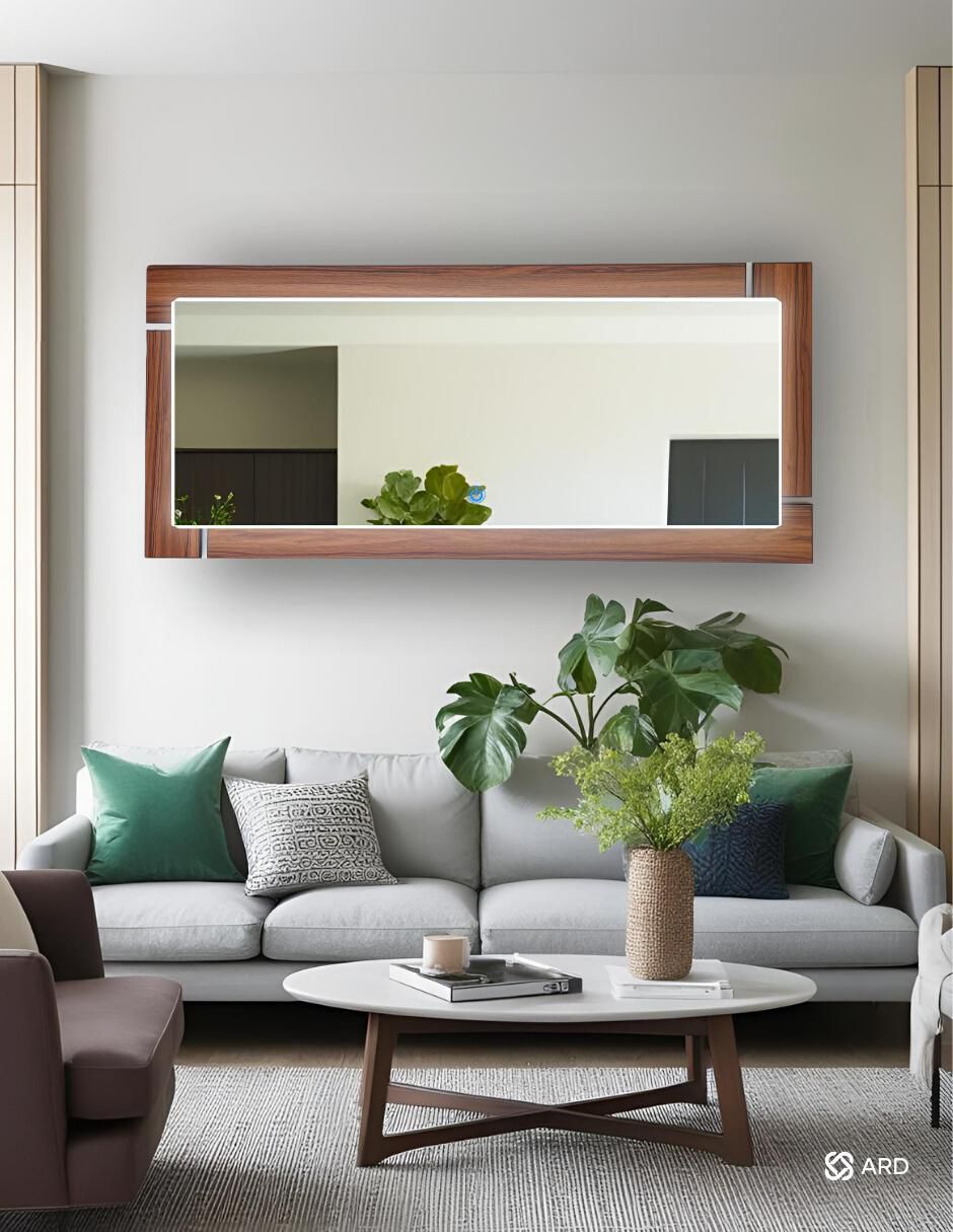 Espejo rectangular Decorativo de pared con luz Led Luminous Oak 4