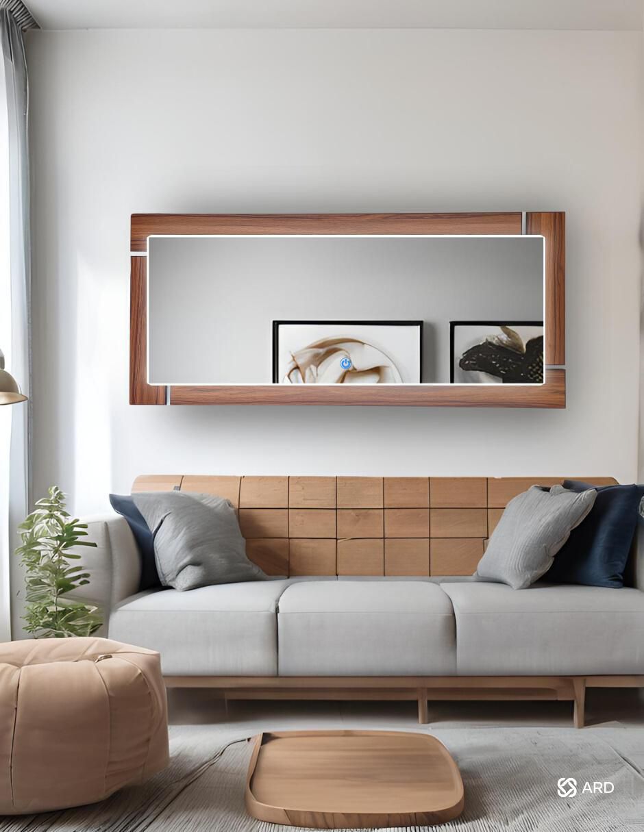 Espejo rectangular Decorativo de pared con luz Led Luminous Oak 6