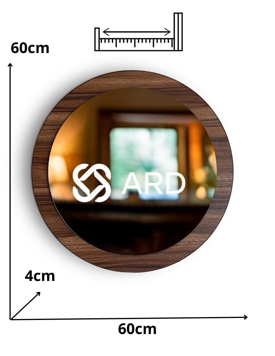 Espejo circular Decorativo de pared de madera Glanz Oak 13