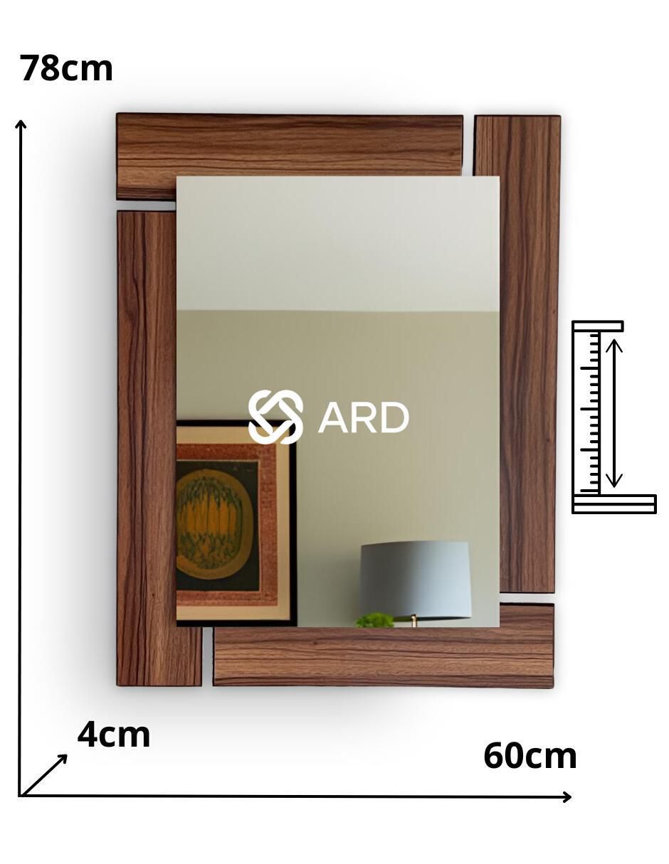 Espejo rectangular Decorativo de pared de madera Glanz Oak 15