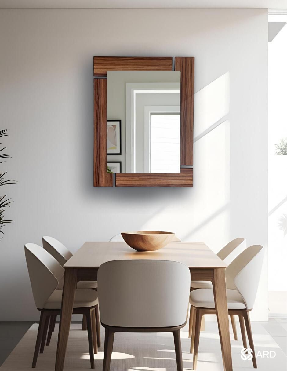 Espejo rectangular Decorativo de pared de madera Glanz Oak 6