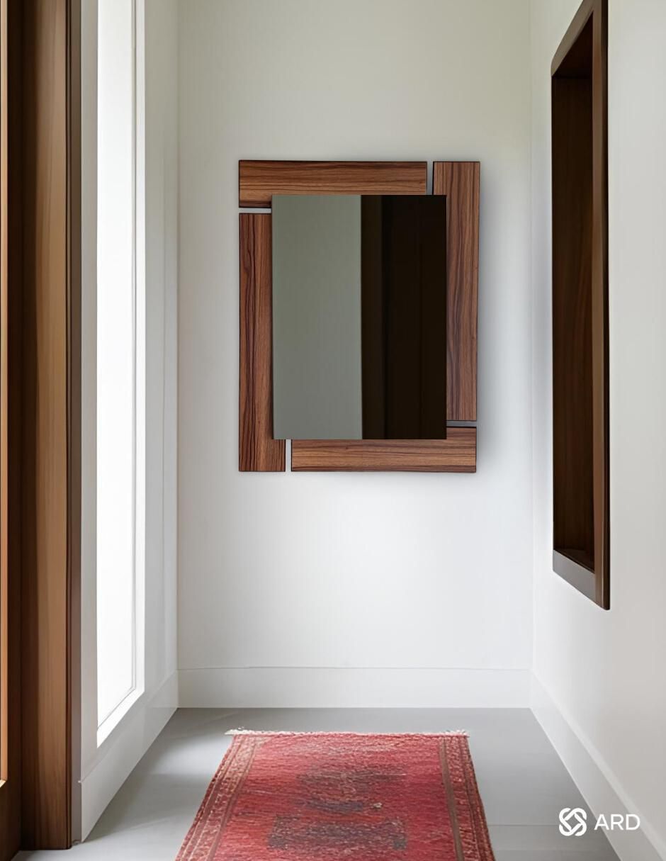 Espejo rectangular Decorativo de pared de madera Glanz Oak 8
