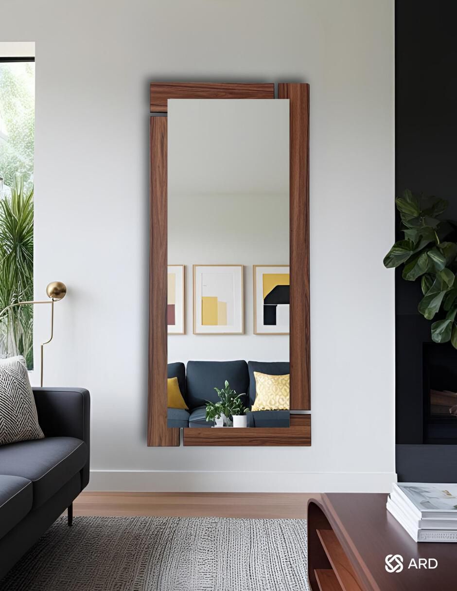Espejo rectangular Decorativo de pared de madera Glanz Oak 2