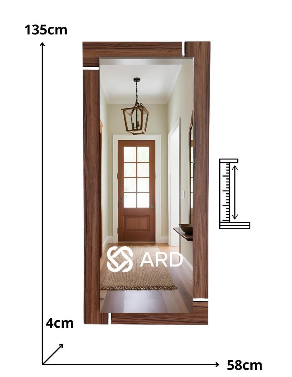 Espejo rectangular Decorativo de pared de madera Glanz Oak 15