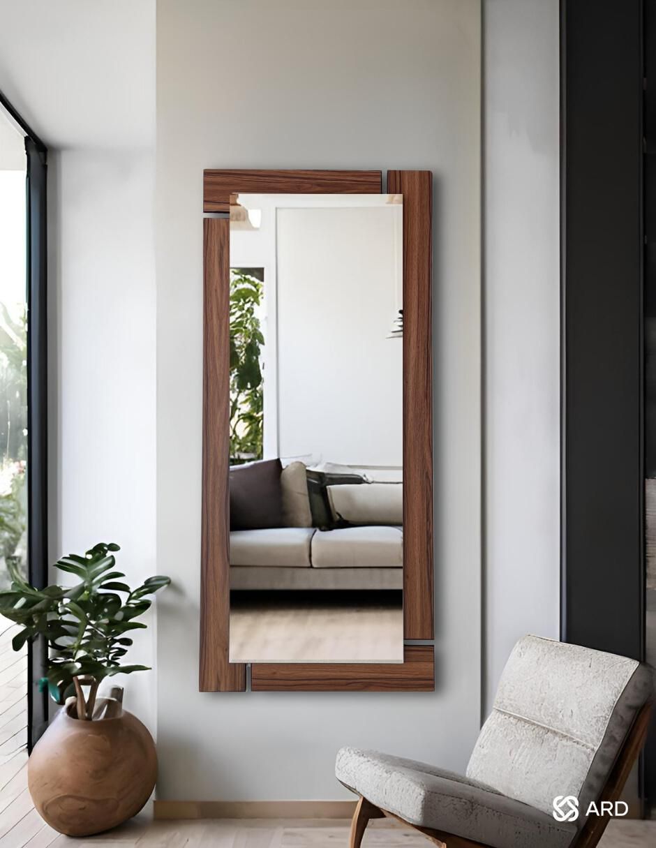 Espejo rectangular Decorativo de pared de madera Glanz Oak 4