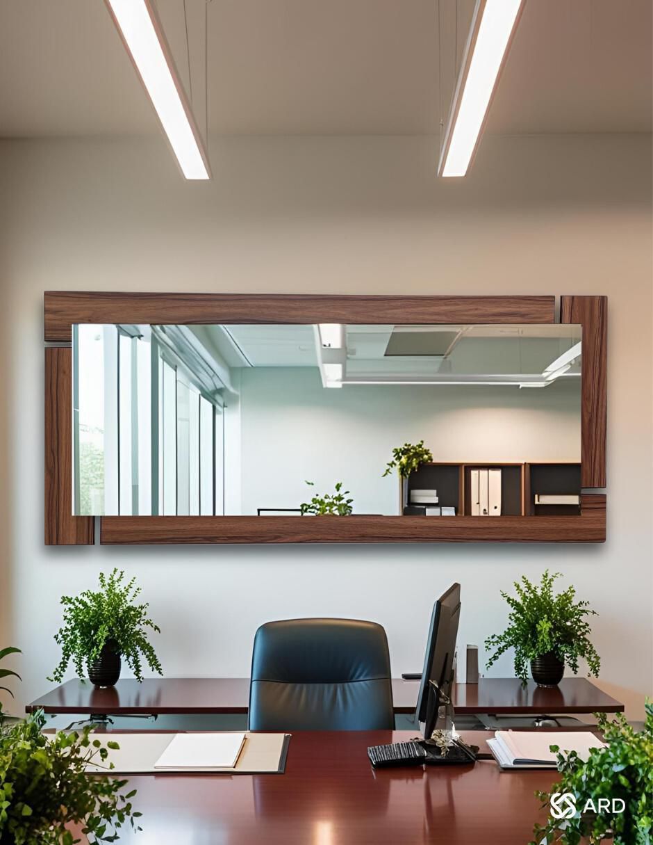 Espejo rectangular Decorativo de pared de madera Glanz Oak 10