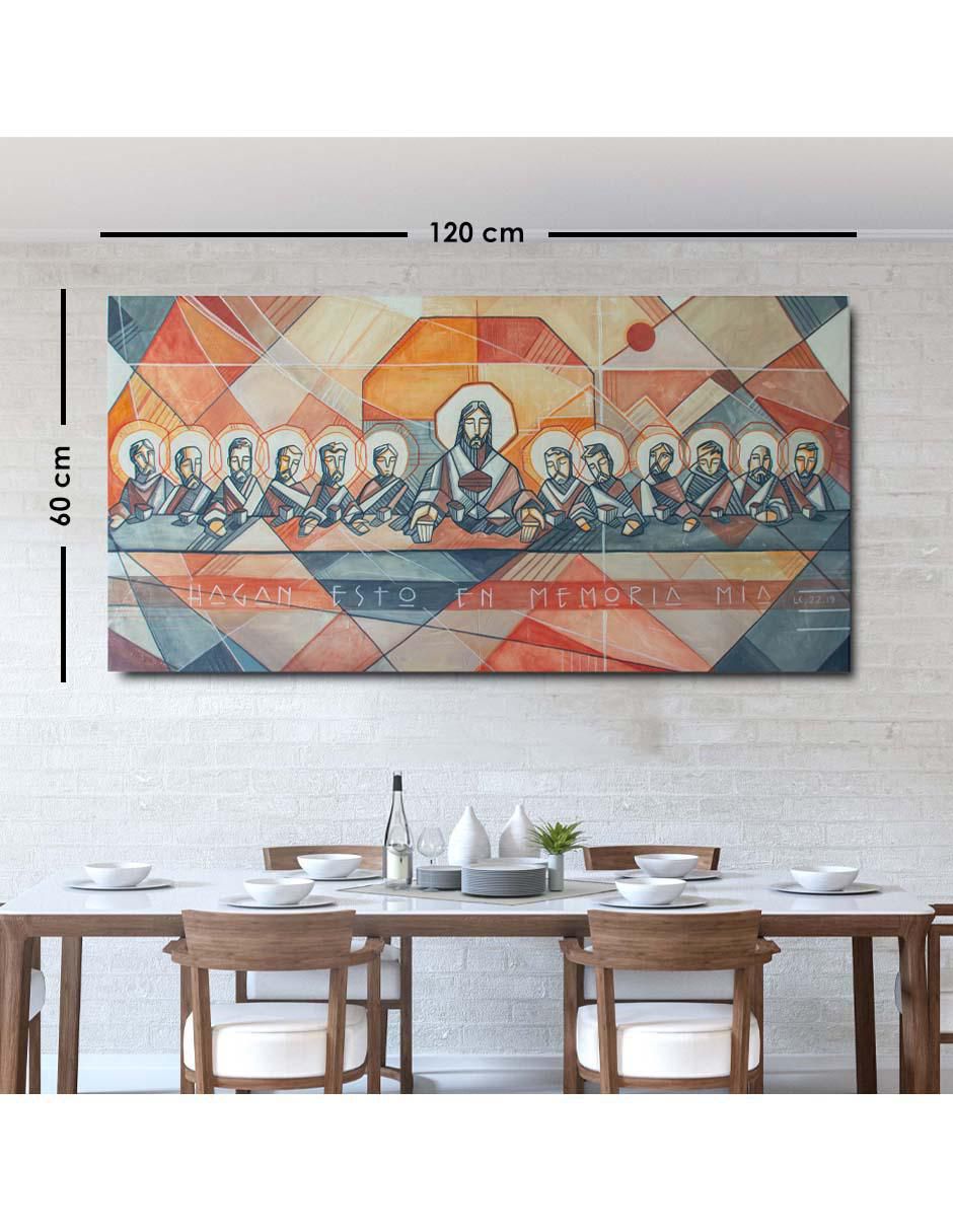 Cuadro decorativo Pintura de Jesucristo y sus discípulos con barniz a registro 5