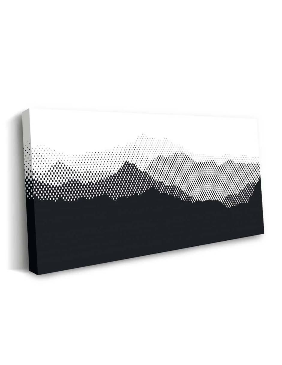 Cuadro decorativo Paisaje de puntos montañosos con barniz a registro 2