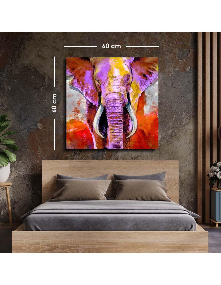 Cuadro decorativo Elefante colorido con barniz a registro 5