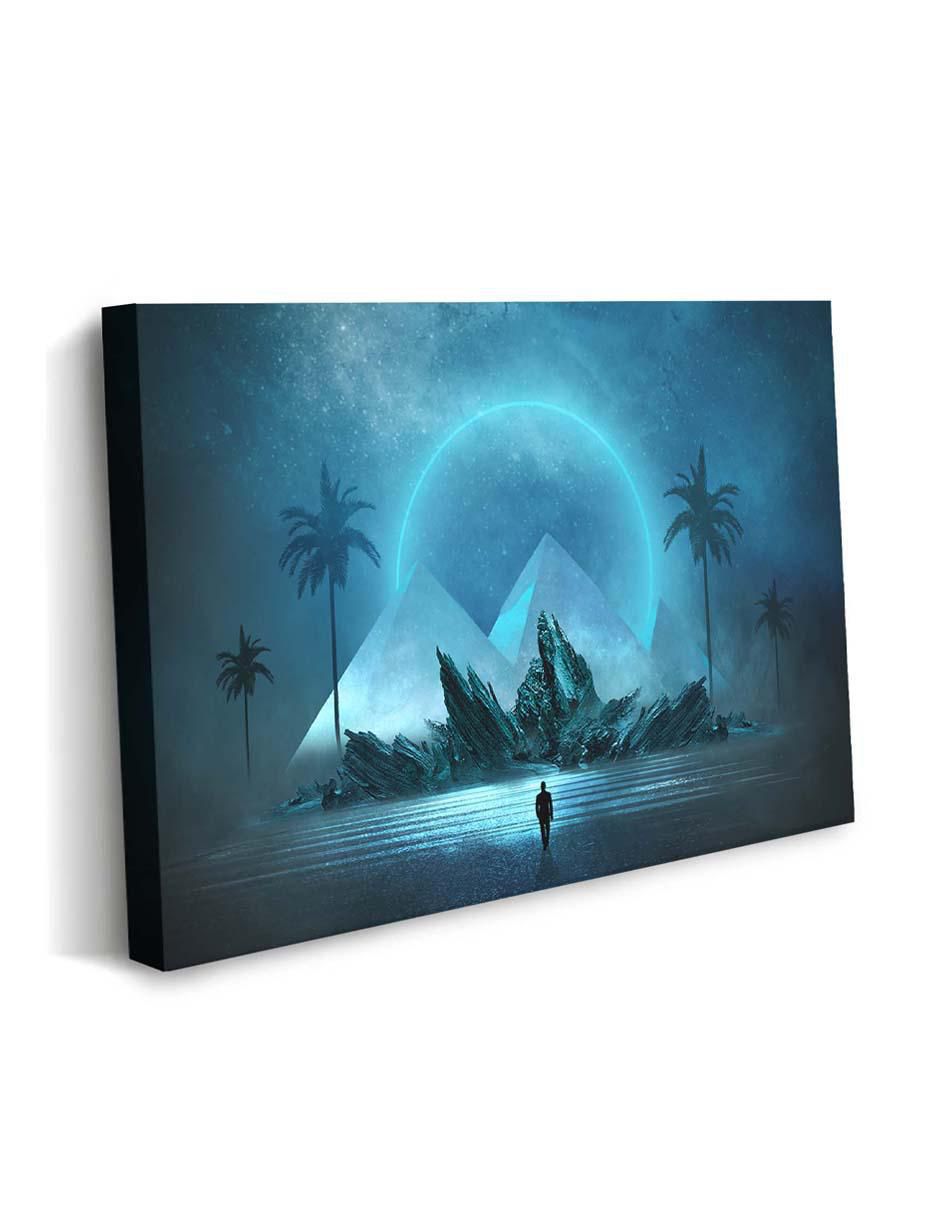 Cuadro decorativo Paisaje nocturno futurista con barniz a registro 2