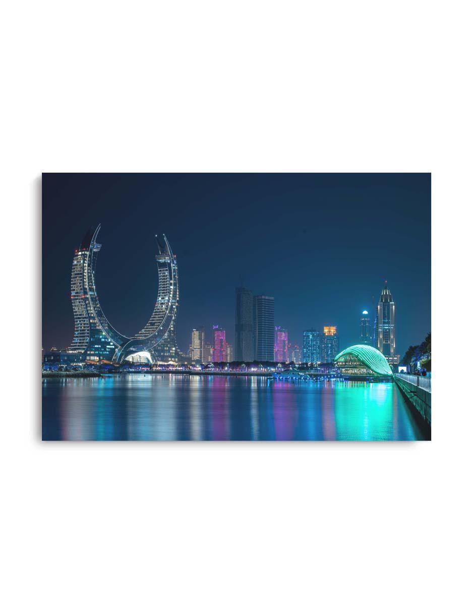 Cuadro decorativo Paisaje Qatar Torres con barniz a registro Cuadro decorativo Paisaje Qatar Torres con barniz a registro