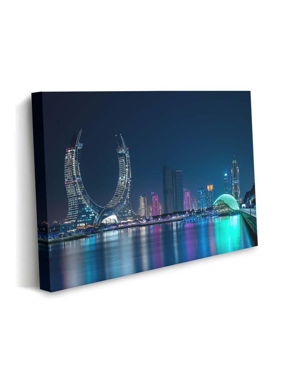 Cuadro decorativo Paisaje Qatar Torres con barniz a registro 2