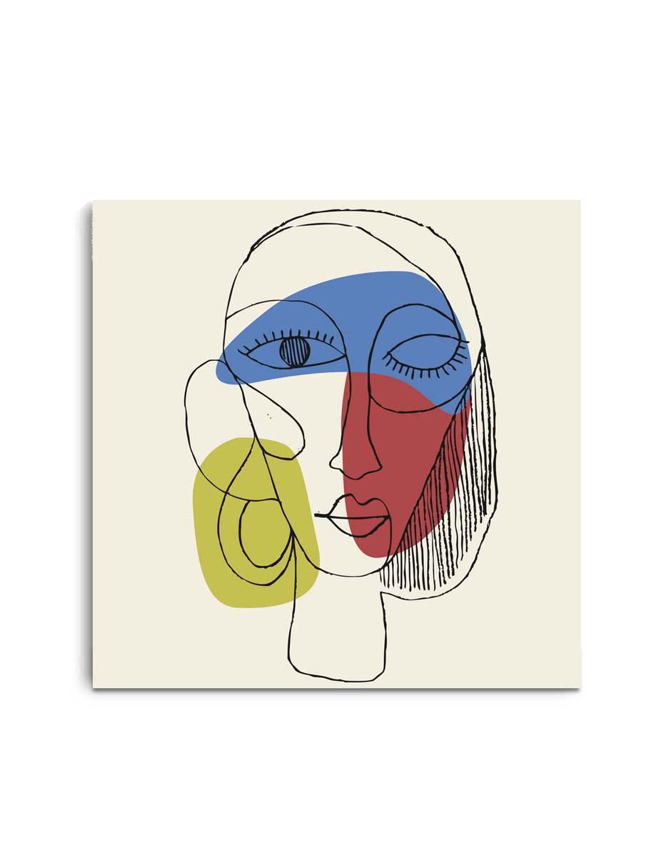 Cuadro decorativo Retrato abstracto de mujer con barniz a registro