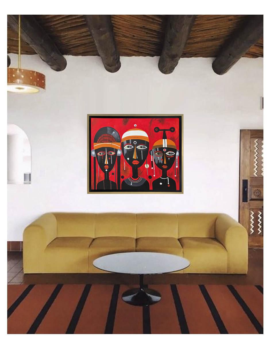 Pintura Guardianes del Espíritu Tribal técnica acrílico Tribal 2