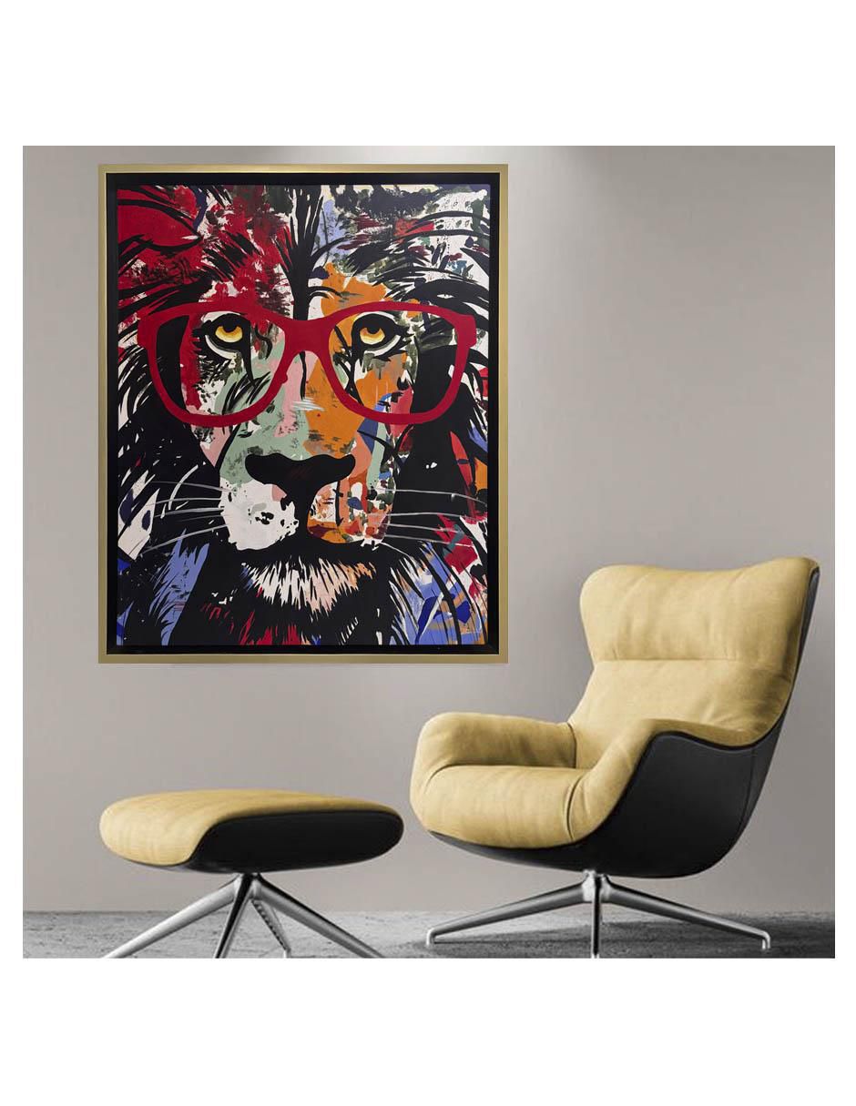 Pintura Intellectual Lion técnica acrílico AnimalArt 3