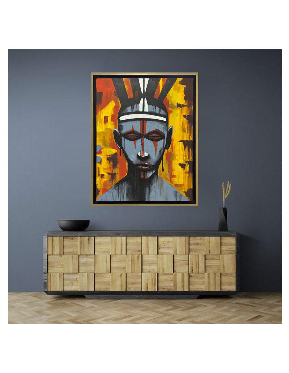 Pintura Sebaz técnica acrílico Tribal 2