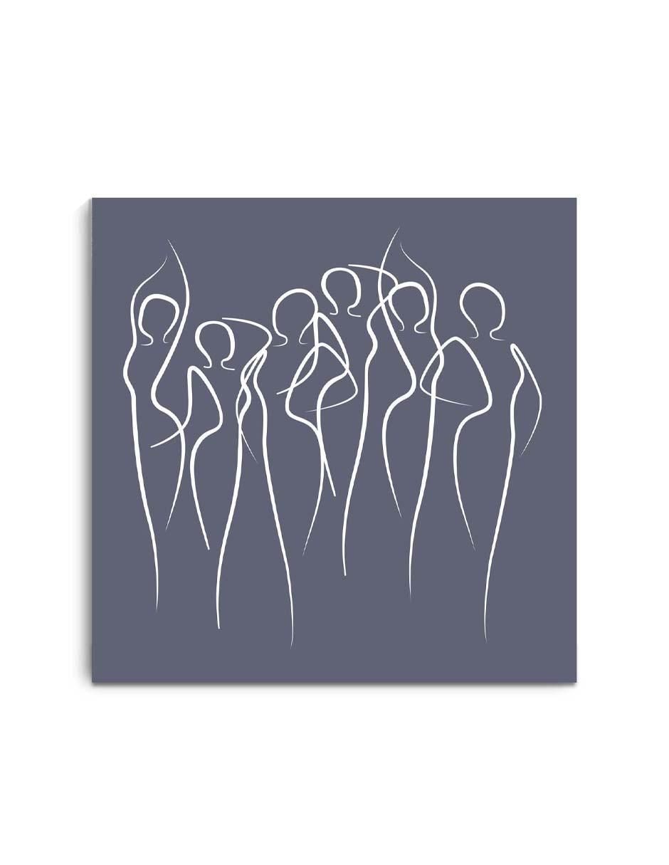Cuadro decorativo Silueta de mujeres en agrupación con barniz a registro Cuadro decorativo Silueta de mujeres en agrupación con barniz a registro