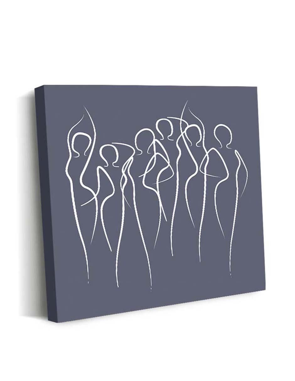 Cuadro decorativo Silueta de mujeres en agrupación con barniz a registro 2