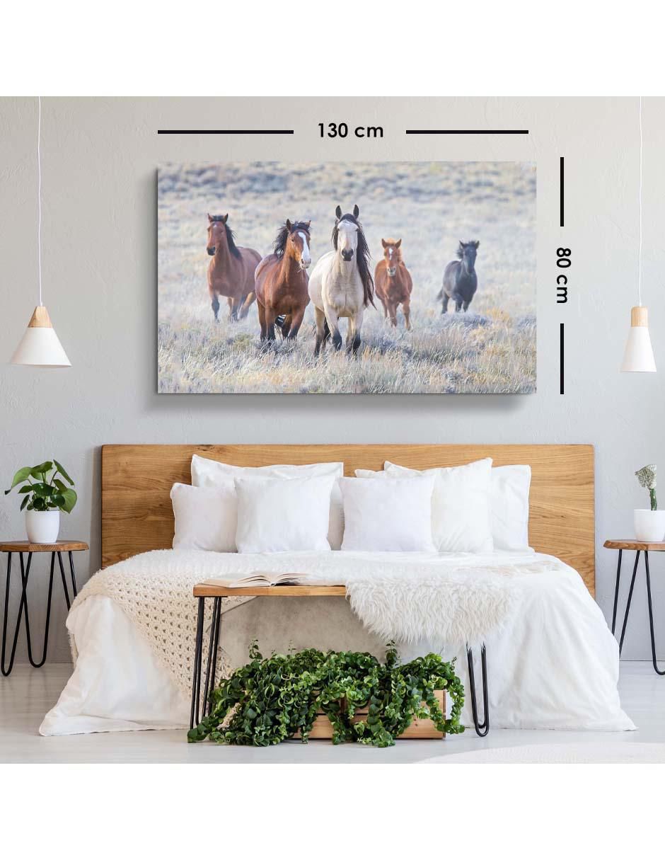 Cuadro decorativo Pequeña manada de caballos con barniz a registro 5
