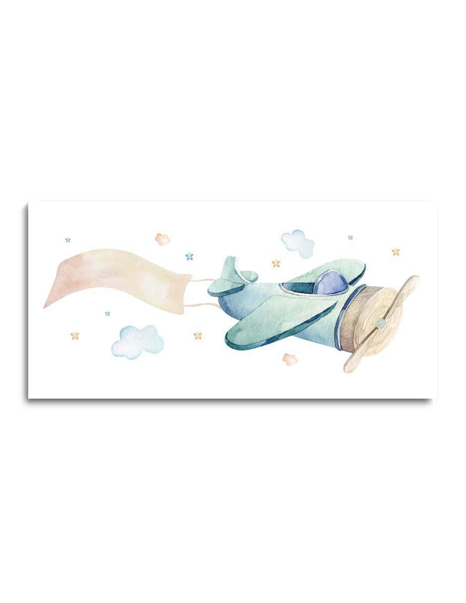 Cuadro decorativo avión infantil con barniz a registro 1