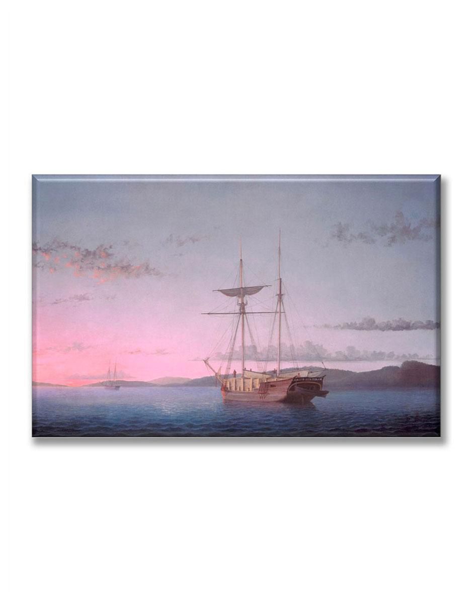 Cuadro decorativo Lumber schooners en la noche en penobscot bay