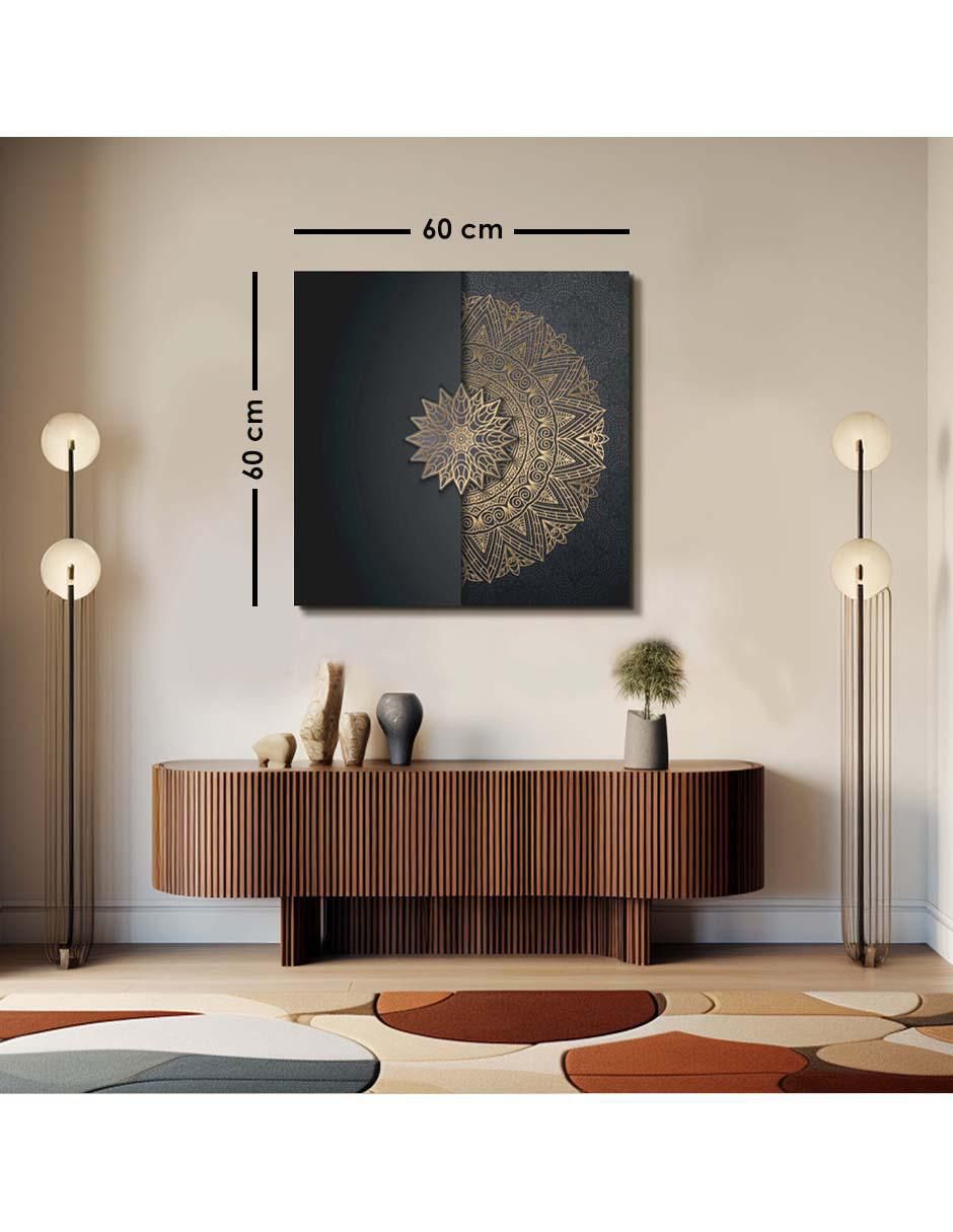 Cuadro decorativo Canvas Art Mandala elegante con barniz a registro