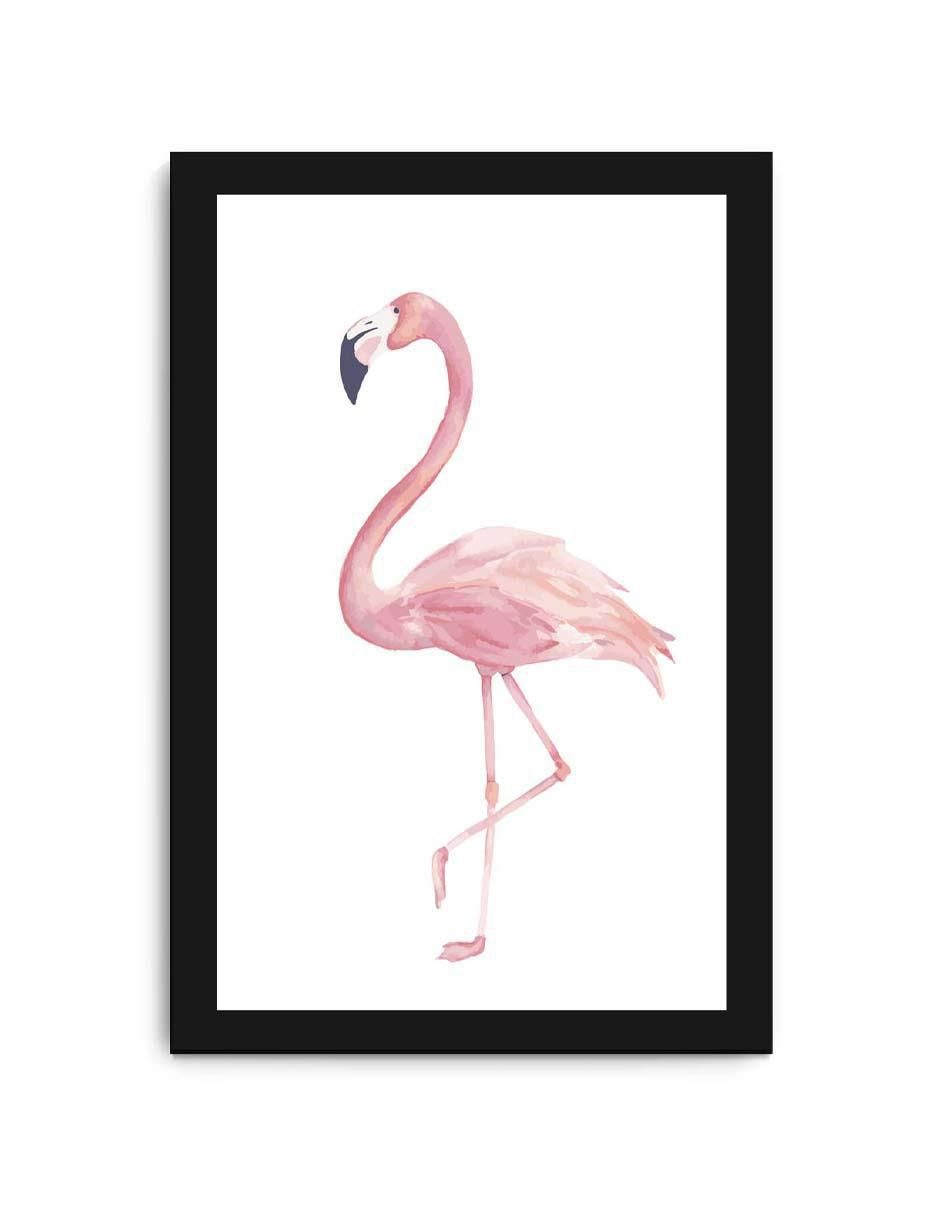 Cuadro decorativo Ave flamenco en acuarela con barniz a registro Cuadro decorativo Ave flamenco en acuarela con barniz a registro