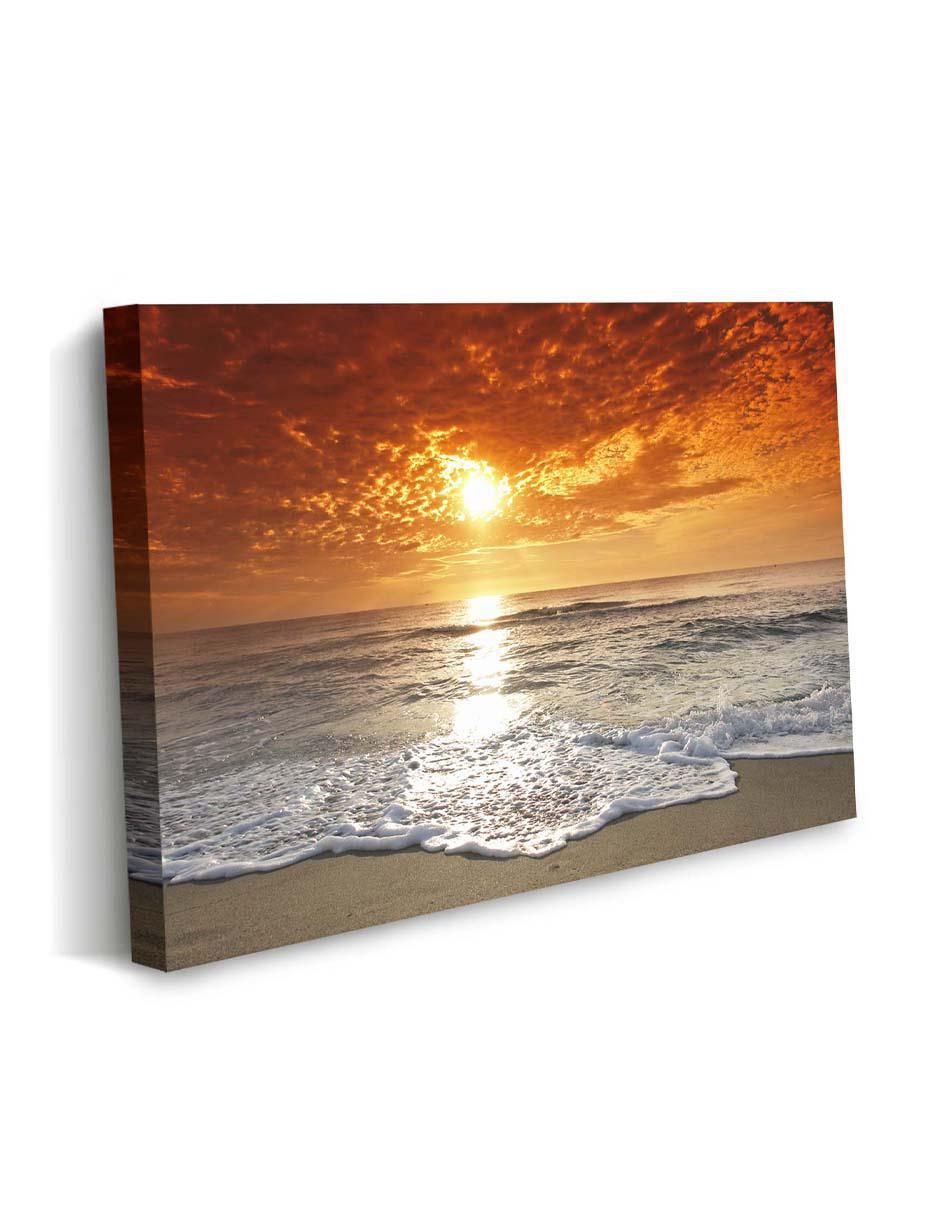 Cuadro decorativo Apuesta de sol en el mar con barniz a registro 2