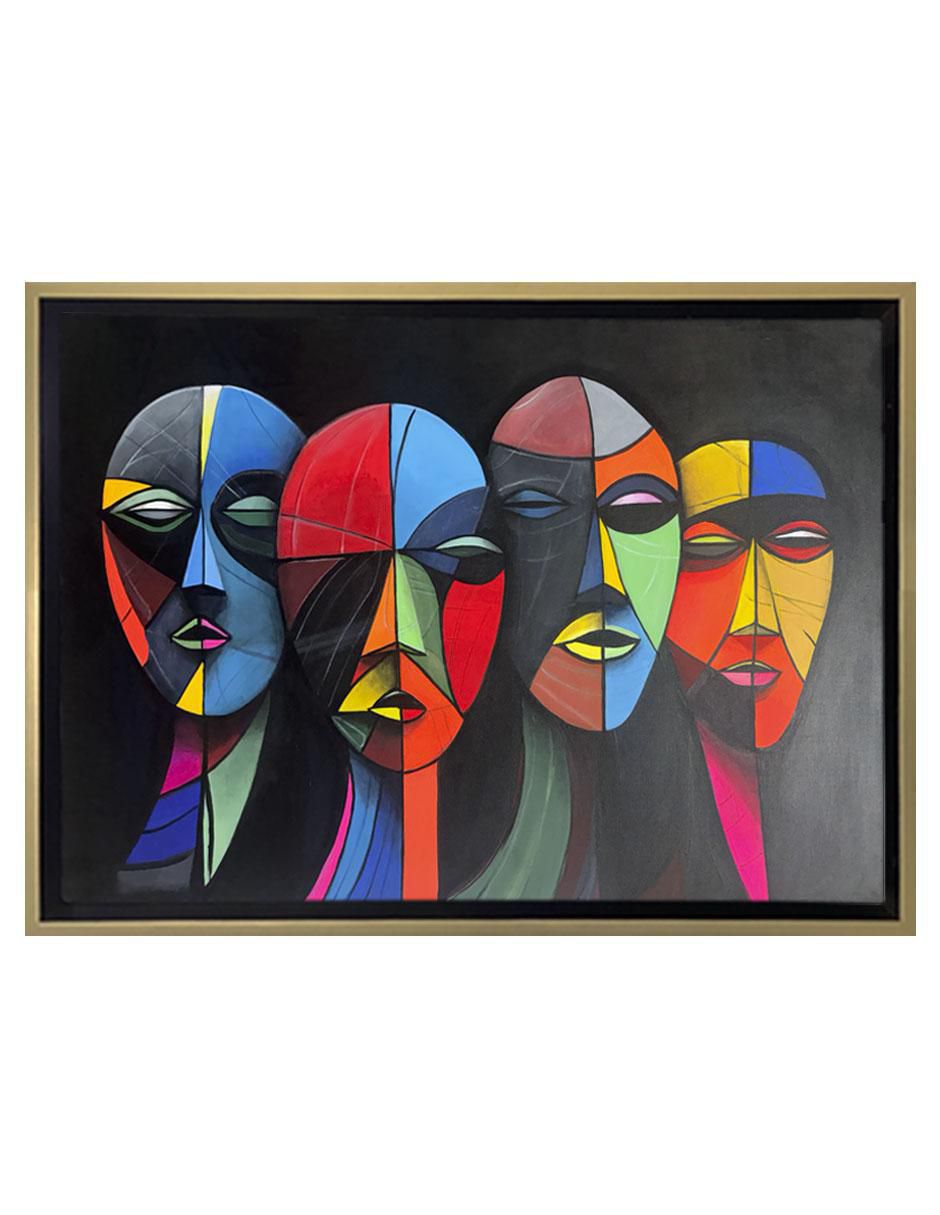 Pintura Reflejos del Silencio técnica acrílico Faces