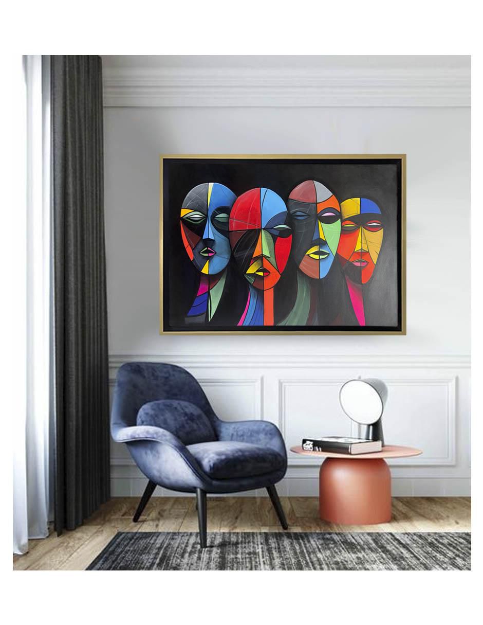 Pintura Reflejos del Silencio técnica acrílico Faces 3