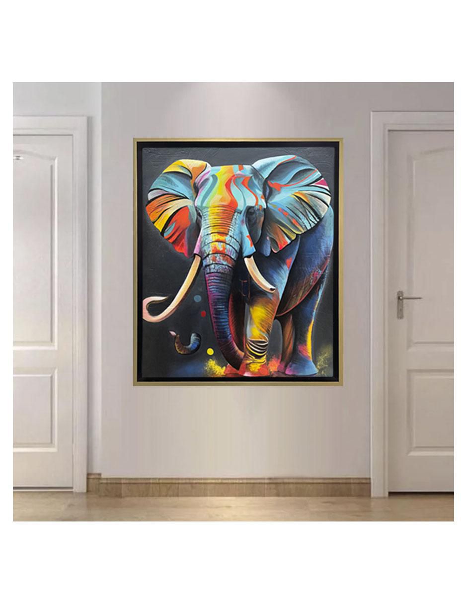 Pintura El elefante de la trompa mágica técnica acrílico AnimalArt 5