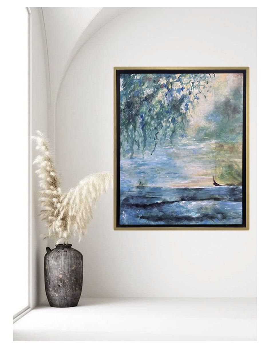 Pintura Laguna técnica acrílico 4