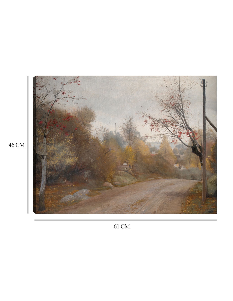 Cuadro decorativo La carretera de Mogenstrup, Zelanda. Otoño (1888) técnica mixta Caminos 2