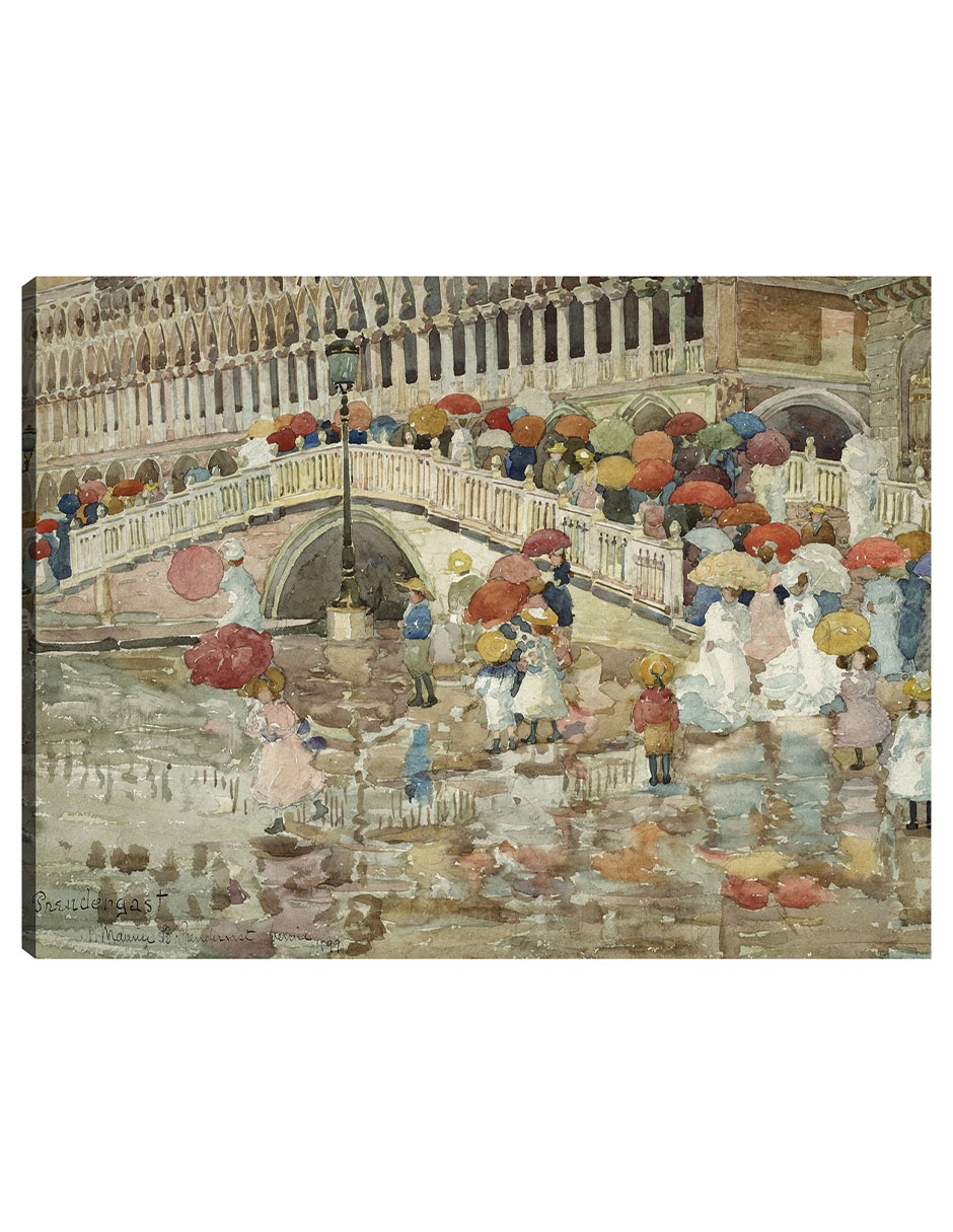 Cuadro decorativo Paraguas bajo la lluvia (1899) técnica mixta Paisajes