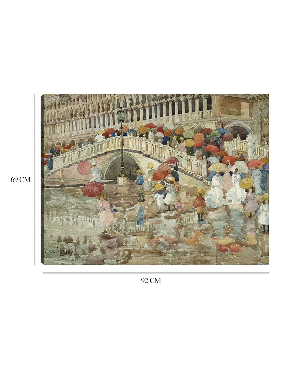 Cuadro decorativo Paraguas bajo la lluvia (1899) técnica mixta Paisajes 2
