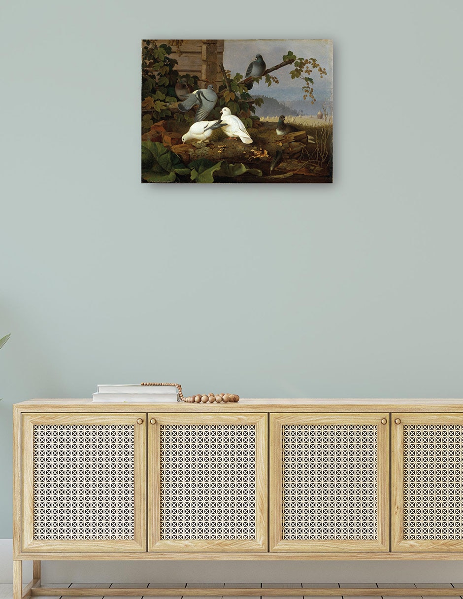 Cuadro decorativo Palomas técnica mixta Aves Silvestres 4