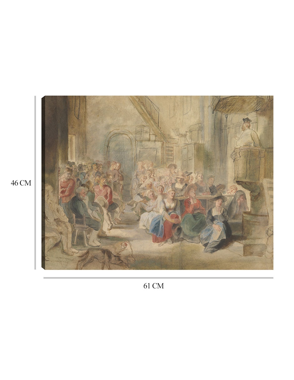 Cuadro decorativo Un sermón en la iglesia de un pueblo (ca. 1630) técnica mixta Religión y Espiritualidad 2