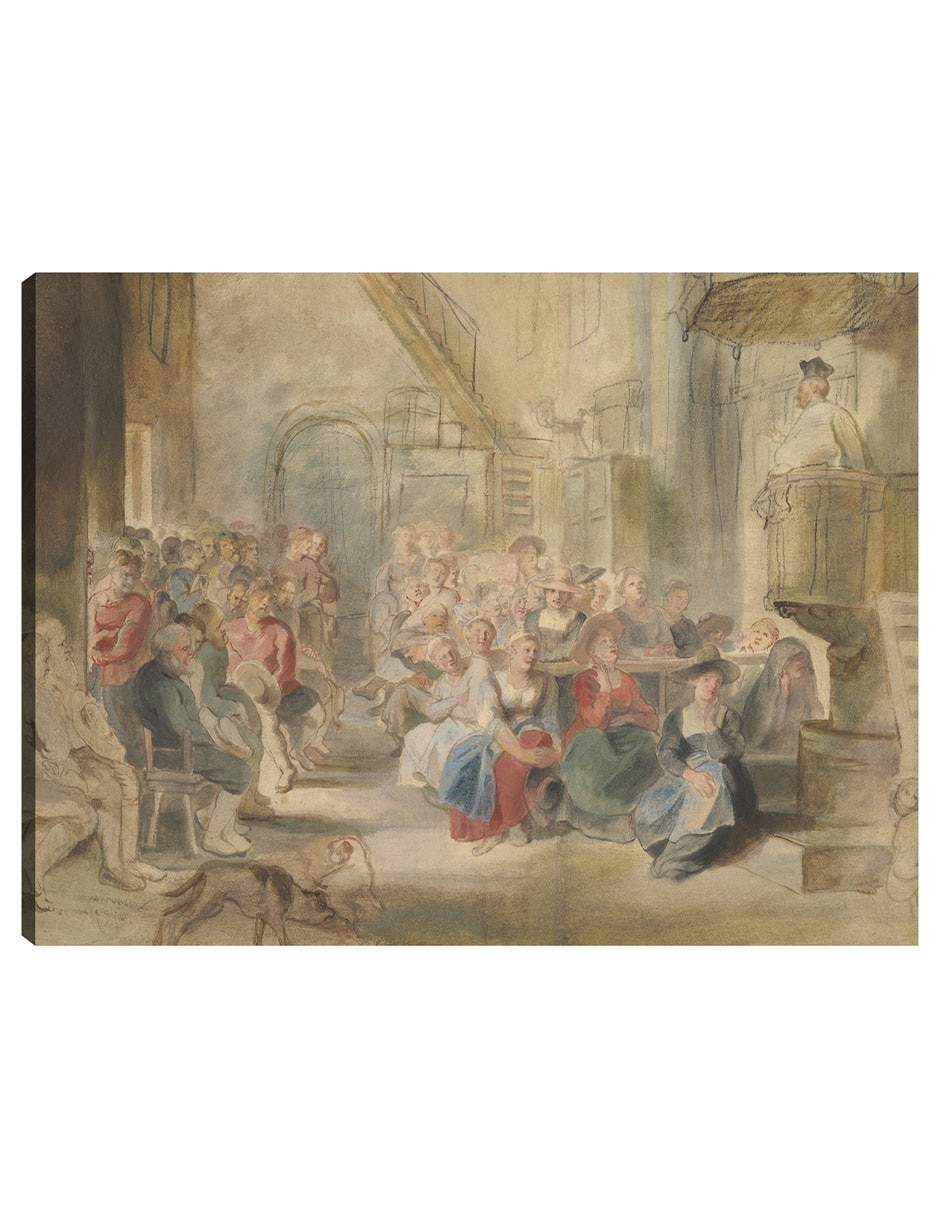 Cuadro decorativo Un sermón en la iglesia de un pueblo (ca. 1630) técnica mixta Religión y Espiritualidad Cuadro decorativo Un sermón en la iglesia de un pueblo (ca. 1630) técnica mixta Religión y Espiritualidad