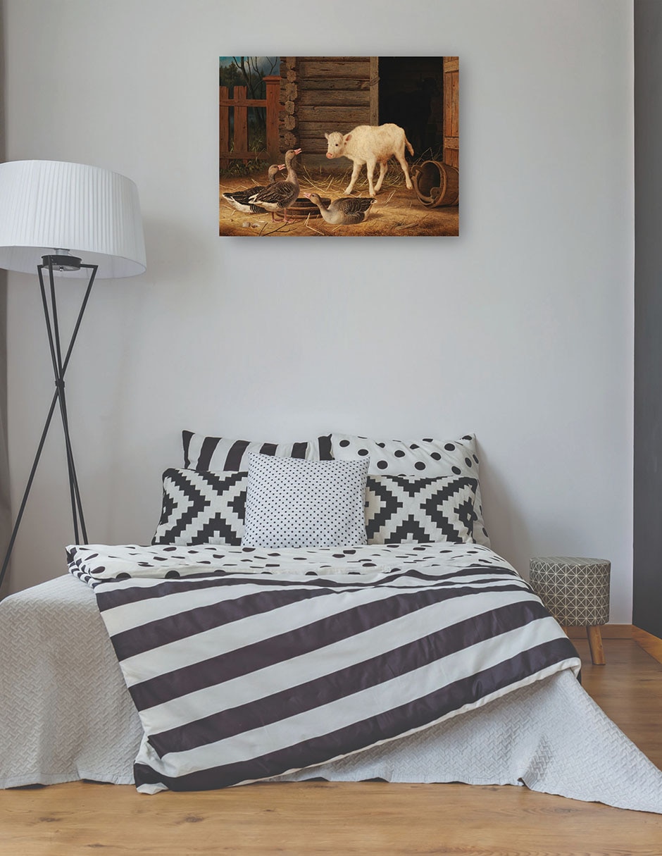 Cuadro decorativo La sorpresa (1880) técnica mixta Animales Domésticos 3