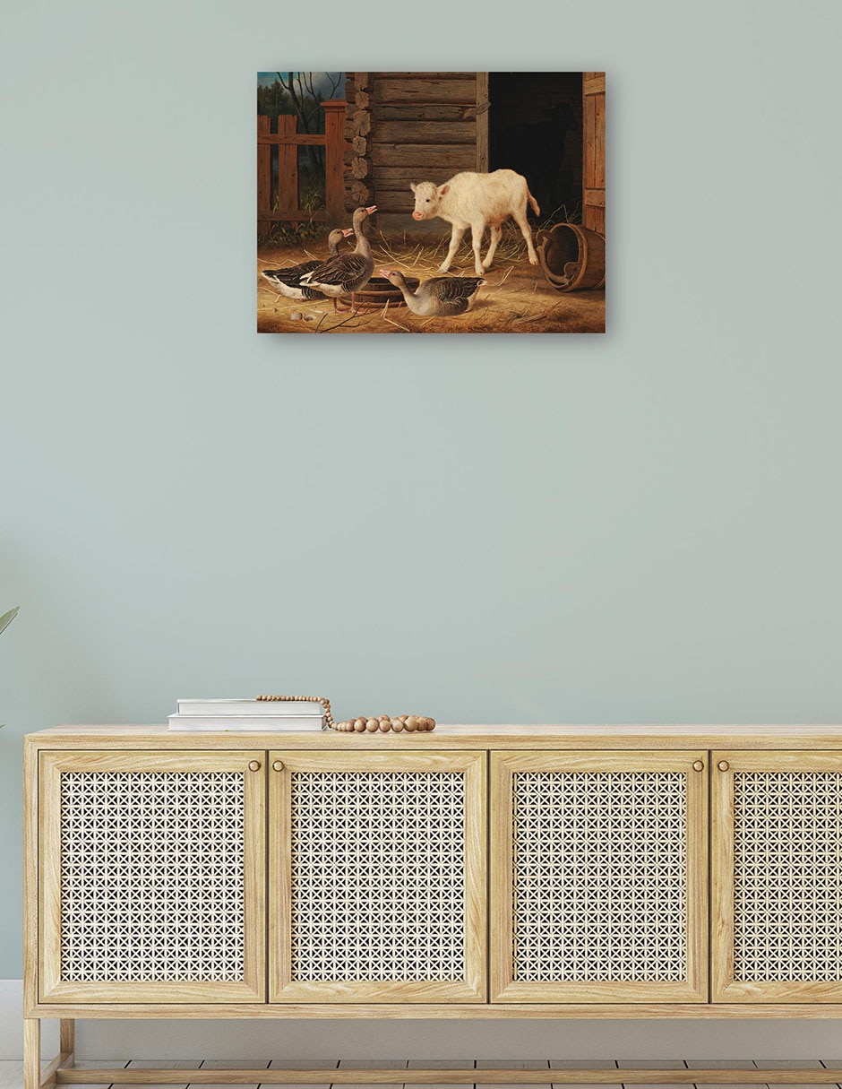 Cuadro decorativo La sorpresa (1880) técnica mixta Animales Domésticos 4