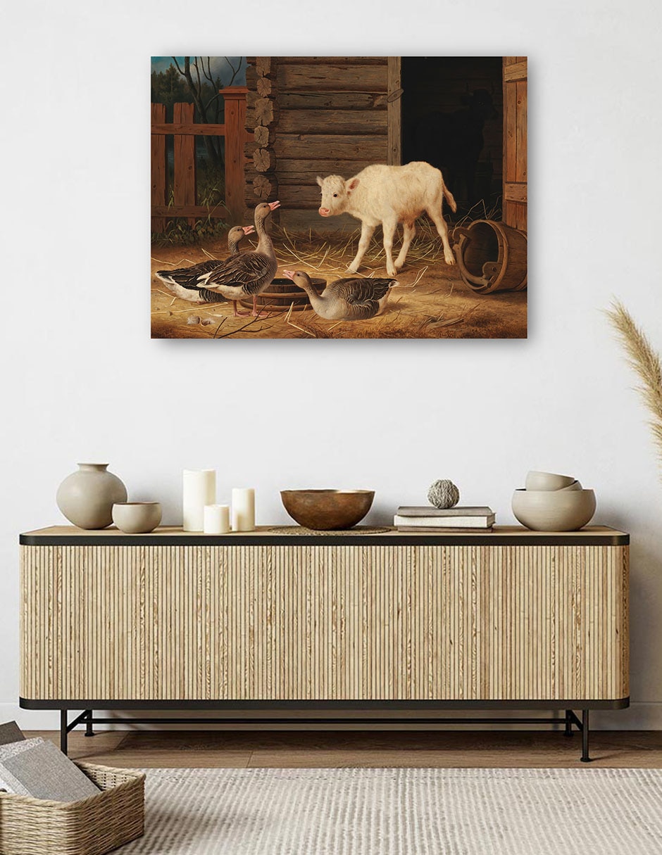 Cuadro decorativo La sorpresa (1880) técnica mixta Animales Domésticos 5